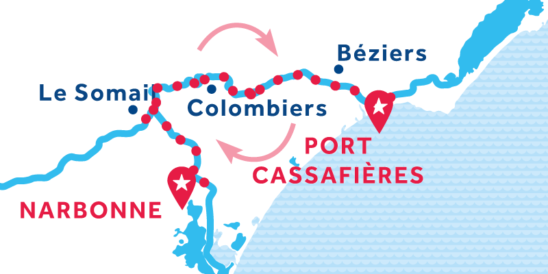 Port Cassafières IDA Y VUELTA vía Narbonne